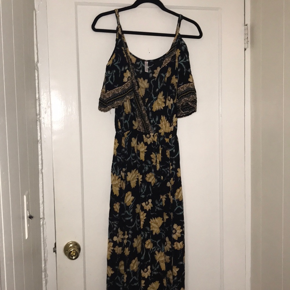 Black Maxi Dress with cold shoulder